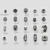Accesorios de joyería DIY de plata de ley 925, pulsera de cuentas de cristal con palabra de la suerte retro, paz y alegría, accesorios de cuentas sueltas