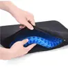 Almofada de assento de gel em favo de mel transfronteiriça, almofada de assento de carro ampliada e espessa, almofada de gelo refrescante, confortável para longos períodos sentado, almofada de assento respirável e que alivia o estresse
