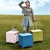 Caja de Almacenamiento con Barra de Tracción Diseño Plegable Portátil Carrito de Compras para el Hogar Camping al Aire Libre Picnic Escritura