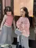 Chaleco Dulce de Dos Piezas Estilo Coreano Nuevo de Primavera Camiseta Jeans de Moda Estilo Europeo-Americano para Niñas