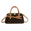 Bolso casual con estampado vintage, bolso de mano versátil de moda de lujo ligero, bolso Kelly con letras, bolso de hombro para mujer, bolso cruzado texturizado de nicho