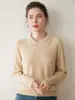 Estilo Novo Outono e Inverno Suéter de Cashmere com Gola de Boneca Pulôver Suéter de Tricô para Mulheres com Camisa de Base Slim Mangas Longas e Roupa Externa Grossa