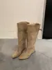 Otoño/Invierno 2026 Nuevas Botas Largas Coreanas de Nicho Retro para Pantorrilla Ancha con Tacón Grueso y Punta Fina Botas de Media Pierna Botas de Caballero Chica Picante para Mujer