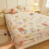 Juego de Sábana Bajera Ajustada de Terciopelo de Leche Espeso Clase A de Tres Piezas Protector de Colchón Cálido de Lana para Invierno Cubierta de Cama de Terciopelo de Algodón Acolchado para Bebé