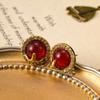 Pendientes originales retro exquisitos de piedra natural, ágata, ojo de tigre, aguja de plata, otoño e invierno, pendientes de lujo de alta gama para mujer