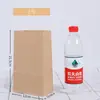 Bolsa plana desechable de papel Kraft para refrigerador, bolsa para alimentos, pequeña para llevar, bolsa de embalaje a prueba de aceite, grande