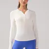 Camisa Henry para Transmissão ao Vivo com Gola Canelada, Manga Longa para Corrida, Fitness, Pilates, Roupa de Treinamento, Roupa de Yoga Justa para Mulheres