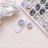 Cristal Diamante K9 8*10 Oval ovo de pomba Joias para unha da moda rede diamante grande de formato especial com fundo pontudo acessórios de diamante de cristal branco
