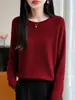 Tricô com Gola Redonda de 7 Fios Feminino Grosso Macio Quente Outono Inverno Slim Fit Camada Interna Pulôver Roupas Femininas Top Atacado