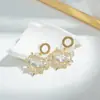 Pendientes de botón de plata S925 estilo coreano Micro incrustados con circonita temperamento encantador para mujer simples moda super hada celebridad de internet pendientes de corazón de melocotón para mujer
