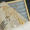 Libro Rojo Popular Diseño con Sentido Calado Incrustado de Diamantes Colgante de Calabaza Estilo Étnico Dorado Arenoso Colgante Antiguo Faflu Collar de Mujer
