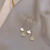 Brincos Longos com Franjas em Forma de Leque Totalmente Cravejados, Estilo Coreano, Acessórios de Orelha Elegantes e Únicos, Brincos da Moda para Senhoras Maduras, Acessórios de Luxo de Nicho