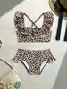 2026 Traje de Baño Transfronterizo para Niñas Estampado de Leopardo Europeo y Americano Sin Mangas Bikini Lindo para Bebé Playa Aguas Termales