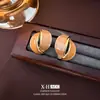 Pendientes de Bloqueo de Color Doble Media Luna con Esmalte de Gota de Aguja Plateada, Pendientes de Diseño Circular Nicho Retro Francés, Exquisitos y Modernos Accesorios para Orejas