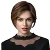 Amazon nueva peluca de moda transfronteriza europea y americana, gorro para la cabeza, celebridad de internet, bobo, cabello corto castaño, gorro para la cabeza de cabello corto