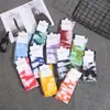 Calcetines de Algodón de Marca de Moda para Pareja Calcetines Altos Moda Urbana Estilo Hip-Hop Calcetines para Hombres y Mujeres Manualidad Tie-Dye Moda Elegante