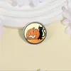 Broche Metálico de Gato Preto e Abóbora de Halloween Desenho Animado Distintivo de Festival Pin Acessórios de Decoração de Personalidade de Halloween
