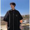Camisa Branca Waffle Masculina Verão Design Sensação Jaqueta Casual de Alta Qualidade Marca Tendência Camisa para Homem Gordo Bonito Camisa de Manga Curta