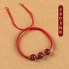 Pulsera de Cinabrio para Mujer Cuentas de Loto Cuerda Roja Año de Nacimiento Cuerda de Mano Tejida a Mano Rojo Arena Dorada Púrpura Joyería Roja para Hombres y Mujeres