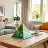 Adorno de Pirámide de Piedra de Energía Cristalina, Árbol de la Fortuna de Resina, Artesanías de Mesa para Sala de Estar, Regalos Corporativos