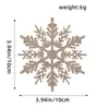 Decoraciones de Navidad 10 cm Copos de Nieve Plástico Copos de Nieve Enpolvados Decoración de Árbol de Navidad Colgantes de Copos de Nieve Calados