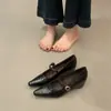 Zapatos Mary Jane de una correa, súper modernos y hermosos, estilo francés, con plataforma oculta para aumentar altura, punta fina, para mujeres petite.