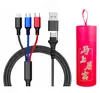 Cable de Carga Rápida 3 en 1 de 100W con Trenzado de Nylon para Teléfonos Móviles Apple y Android TYPE-C, Directo de Fábrica