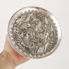 Imitação Bronze Antigo Peixe Lótus Cobre Branco Sólido Chapeado a Prata Prato Decorações Antigas para Casa e Escritório Atacado