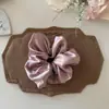 Goma para el pelo de satén rosa claro suave, Diadema de seda simple y de alta gama, Accesorio para el pelo versátil y elegante para ir al trabajo