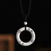 Colgante Hebilla de Seguridad Estilo Étnico Plata Tailandesa Retro para Hombres y Mujeres, Collar Retro Bendición del Año Animal, Regalo del Año de la Serpiente