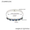 Pulsera Cuadrada de Acero Inoxidable con Piedras de Vidrio de Colores Diseño de Nicho Ins Joyería Moderna Genial Europea y Americana Chapada en Oro de 18K Que No Se Desvanece
