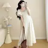 En stock Vestido de Maternidad Verano Moda Estilo Occidental Para Usar Dulce Reductor de Edad Holgado Adelgazante Manga Corta Vestido para Mujeres Embarazadas