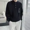 Suéter de cuello alto medio diseño para hombre popular tejido trenzado engrosado base suelta estilo perezoso top de moda ins