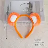 Diadema de Animales de Halloween Nueva Transfronteriza Sombrero Lindo de Felpa Orejas de Oso Dibujos Animados Adorno para la Cabeza de Oso Diadema de Oso Pardo