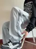 Calça de Moletom Cinza Estilo Americano Masculina Primavera Outono Inverno 2024 Nova Marca de Moda Calças Casuais Largas Retas Calças Esportivas