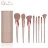 Nuevo Producto Nongying 8 Brochas de Maquillaje Pelo Animal Pincel para Sombras de Ojos Set de Brochas de Maquillaje para Principiantes Cubo de Almacenamiento de Belleza