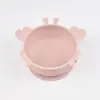 Tazón de Cangrejo de Silicona con Ventosa para Bebé Tazón para Comida Complementaria Infantil Antivuelco Resistente a Caídas Vajilla de Silicona para que el Bebé se Alimente Solo