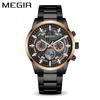 Reloj MEGIR para hombre, nuevo, multifuncional, con tres esferas y seis agujas, luminoso, resistente al agua, para negocios, venta al por mayor
