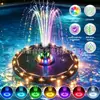Novo Modelo do Fabricante em Estoque: Fonte Solar para Lagos de Peixes Externos, Elemento de Água Flutuante com Design de Fluxo Circular de Água, Inclui Bateria e Luzes Coloridas