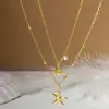 Collar de Playa de Verano con Conchas, Estrellas de Mar y Perlas, Cadena para Clavícula de Múltiples Capas de Gama Alta de Nicho, Joyería Transfronteriza Europea y Americana