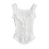 Camisola de punto con encaje para chica sexy europea y americana, top de temperamento interior sin mangas sexy para mujer otoño 2023