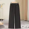 Pantalones de Pierna Ancha para Mujer de Otoño e Invierno, Pantalones Rectos, Pantalones Largos Casuales Sueltos Adelgazantes, Pantalones Versátiles de Gama Alta para Mujeres de Mediana Edad y Mayores