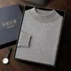 Suéter de cachemira para hombre de cuello alto medio, color liso, jersey de manga larga, nuevo punto casual holgado de otoño e invierno