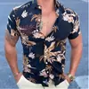 Camisa para Hombre Estampado Digital 3D Calle Hawaiana Hojas Frescas Casual Camisa para Hombre Manga Corta Camisa de Exportación
