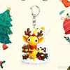 Chaveiro Acrílico de Natal Pikmin Pingente Decorativo Plano de Desenho Animado para Mochila Presente