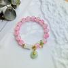 Pulsera Shake Tone Same Imitación Hotan Yu Flor de Durazno Verano para Mujer Diseño Nicho de Alto Nivel Cuerda de Mano con Cuentas Cuerda de Mano Mejor Amiga