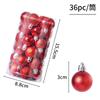 Nuevo juego de bolas navideñas de 3 cm y 36 cilindros con base roja galvanizada para decoración de árbol de Navidad.