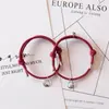 Pulseras de Pareja de Joyería de Plata de Marca de Moda Nueva, un Par de Pulseras Tejidas a Mano con Juramento de Montaña, Regalos Sencillos para Estudiantes Masculinos y Femeninos