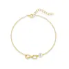 Plata de ley S925 cadena de ocho caracteres brillante pulsera de perlas para mujer venta transfronteriza Europa y Estados Unidos pulsera clásica de temperamento eterno