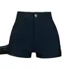 Shorts de Alfaiataria Pretos de Cintura Alta para Mulheres 2025 Novo Outono e Inverno Petite Emagrecedor Roupa Exterior Justa Hot Girl Shorts de Barra